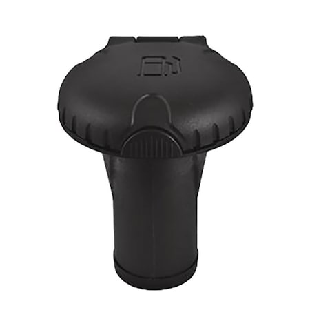 Attwood Attwood Deck Fills f/Pressure Relief Systems - Straight Body - Scalloped Black Plastic Cap 99DFPVSB1S